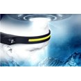 thumbnail image 4 of Linterna frontal LED USB recargable con cuatro ganchos y cable de carga USB, potente linterna frontal, linterna frontal COB XPE impermeable ajustable para acampar, trotar, hacer senderismo, pescar, an, 4 of 5