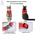 thumbnail image 6 of Gustave Dog and Cat Adjustable Reflective Harness Leash Pet Vest with Traction Rope Soft Mesh Corduroy Dog Harnesses "Red, XS", 6 of 11