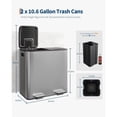 thumbnail image 6 of Goldensoil 2 x 10.6 Gallon Fingerprint Resistant Dual Compartment Stainless Steel Garbage Cans,Silver, 6 of 6