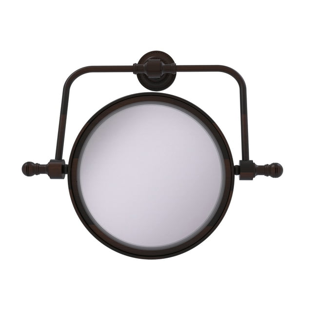 Retro Dot Collection Miroir de Maquillage Pivotant Mural 8 Pouces de Diamètre avec Grossissement 2X - RDM-4/2X-VB
