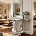 thumbnail image 6 of Noble House Crystal Crush Diamond Silver Wall Mirror,Modern Rectangular Mirror with Beveled Edge,Silver, 6 of 7