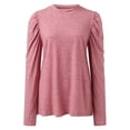 thumbnail image 2 of ketyyh-chn99 Red T Shirts For Women Women's Crop Top Long Sleeve V Neck Shirts Fall Y2k Twist Front Slim Fit Ribbed Basic Top, 2 of 5