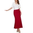 thumbnail image 2 of INSPIRE CHIC Women's Fishtail Skirt High Waist Formal Cocktail Evening Bodycon Long Maxi Mermaid Skirts S Red, 2 of 6