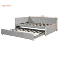 thumbnail image 2 of Harper & Bright Designs Full Size L Shaped Platform Bed with Pop Up Trundle, Wood Upholstered Corner Bed Frame with USB ports, Gray, 2 of 14
