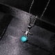 thumbnail image 1 of Collar de diamantes mosán azul y verde de Maldivas Colgante de corazón con cabeza de vaca "Un ciervo tiene tu vaca", 1 of 6