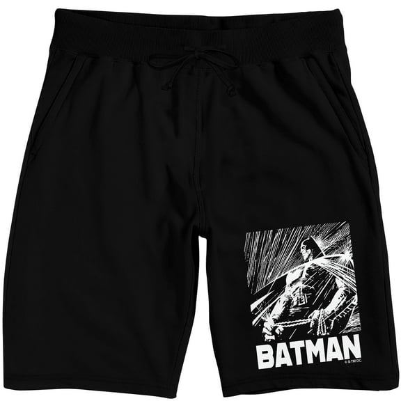 Batman Black & White Comic Panel Adult Black Sleep Pajama Shorts