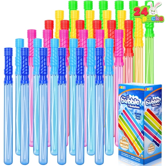 Syncfun 24 pack 14.6" Big Bubble Wands ,Bulk Bubble Sticks for Summer Toy, Outdoor Indoor Activity Use,Easter, Party Favors Supplies for Kids