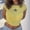 Light Yellow, variant on Womens T Shirts, Women's T-Shirts - Slim Fit Crop Top with Letter Print Short Sleeve for Everyday Wear and Midriff Style Dark Green S