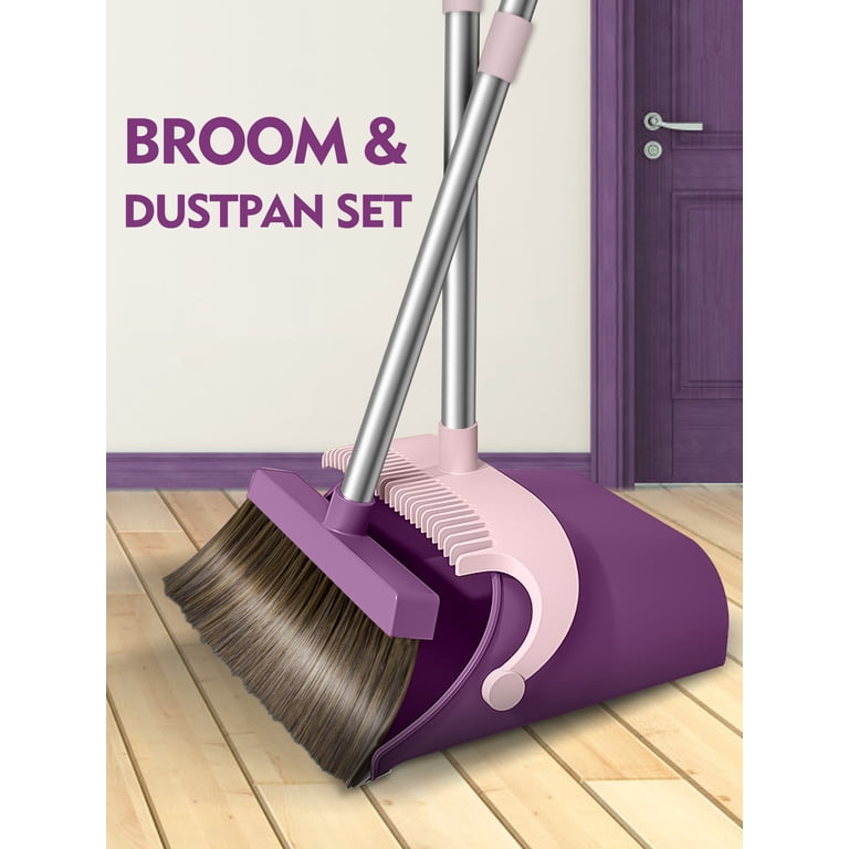 Home & Kitchen Maxcheck 6 Pcs Broom And Dustpan Set 54 Inch Heavy Duty Indoor Heavy Duty Broom And Dustpan Set
