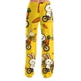 thumbnail image 3 of Easter Cute Pajamas for Women Drawstring Bunny Egg Print Casual Lounge Pants Elastic Waist Trendy Lounge Pants Wide Leg Sleep Casual Fit with Pockets Pajama Pants, #353 Yellow XXL, 3 of 6