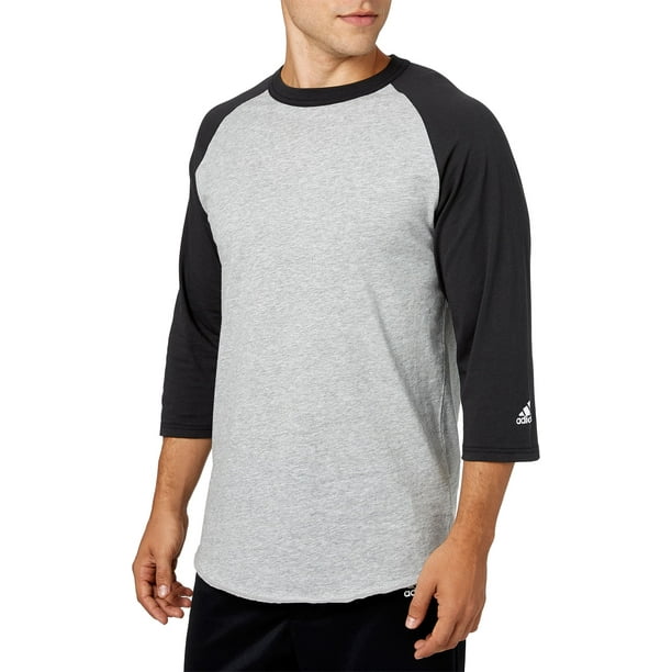 Adidas adidas men's triple stripe sleeve heather baseball shirt