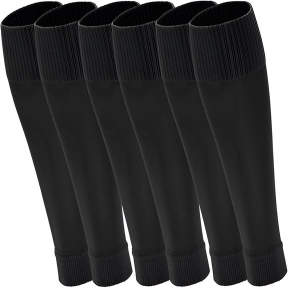 TELOLY 3 Pairs Leg Sleeves Pre Cut Soccer Sleeves Compatible with Grip Socks Shin Guards Sleeves for Soccer Football
