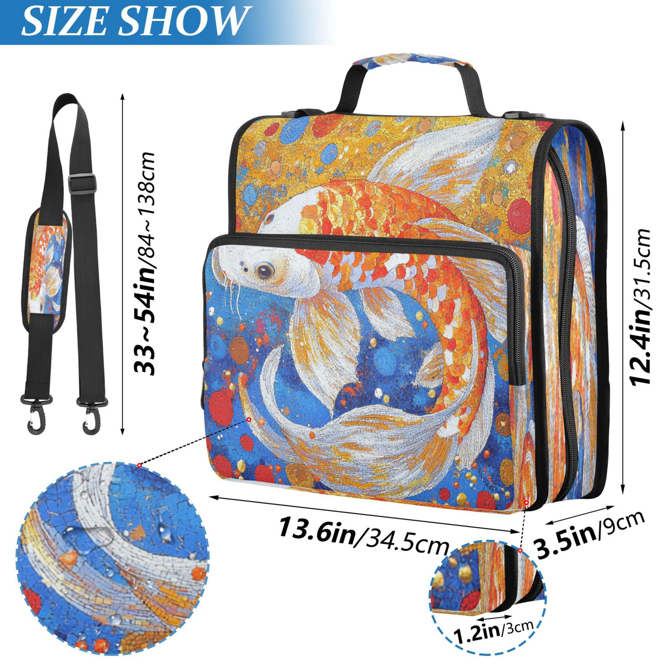 YAZAOO Zipper Binder trapper keeper Documents Organized Design Golden Serenity Printed