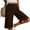 Brown, variant on Women's Drawstring Waist Slit Hem Knee Length Shorts Solid Color Casual Summer Shorts Blue L