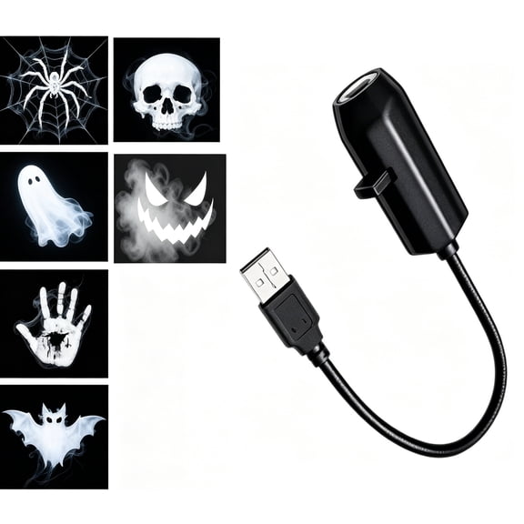 Halloween Hd Smart Dynamic 5d Holographic Night Light Projector, USB Galaxy Dream Projection Night Light, Mini Nightlight Projectors(6 Projection Films)