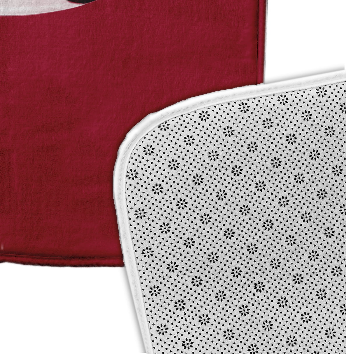 Simply Daisy 34" x 21" Plush Microfiber Red Soccer Ball Bath Mat