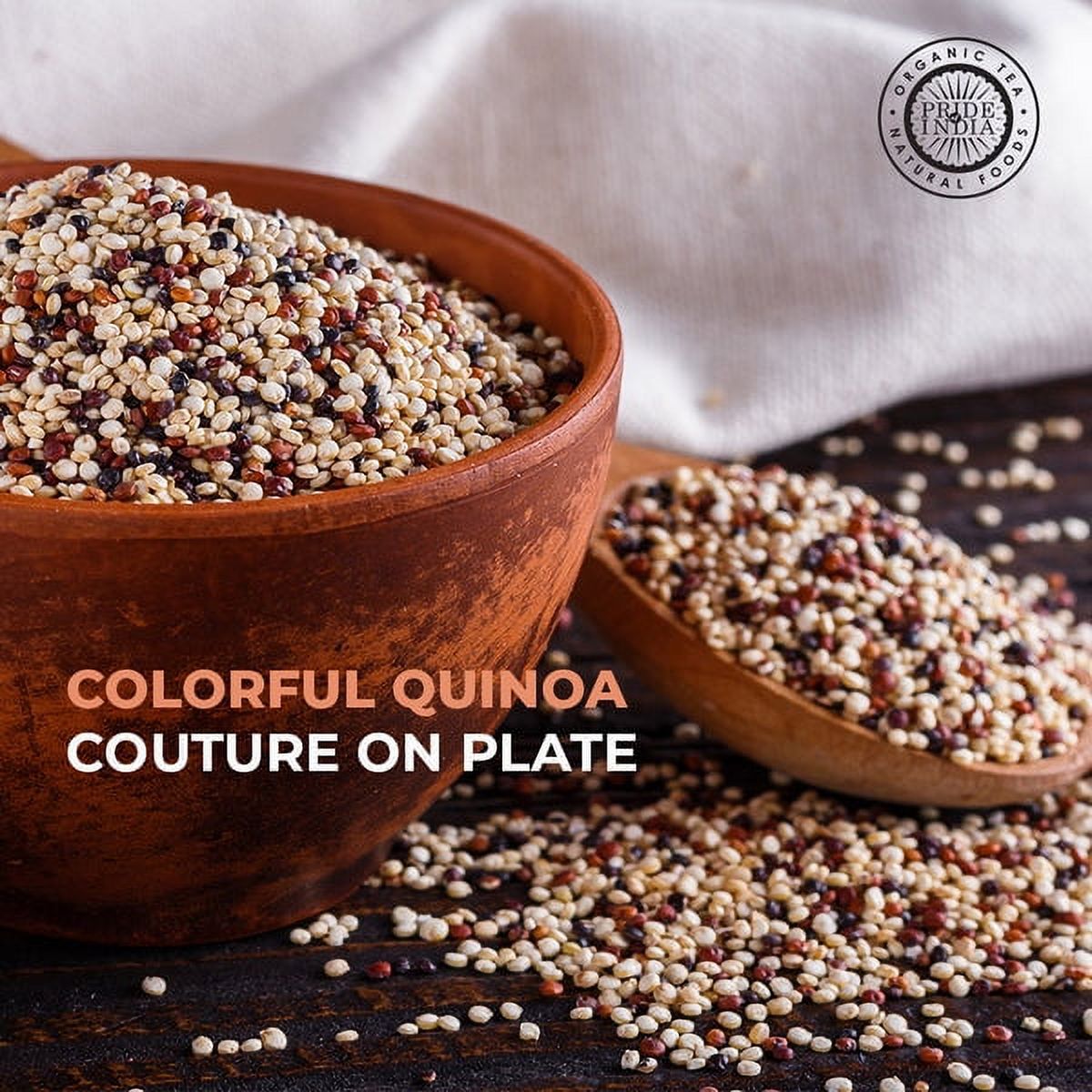 Pride of India - Pack of 6 - Tricolor Quinoa, Royal Bolivian Superfood, 3 lbs Jars, Gluten-Free Whole Grain