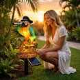 thumbnail image 4 of 17.7IN Tropical Pirate Parrot Solar Garden Stake Light, LED Nautical Ship Wheel Landscape Decor Lamp with Margarita Burger Sign, Waterproof Outdoor Tiki Bar Yard Pathway Solar Light,A, 4 of 5