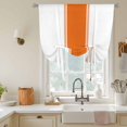 thumbnail image 3 of Orange Solid Color Texture Tie Up Curtains for Small Windows,Adjustable Rod Pocket Valance 45 Inch Short, Simple Orange Stripes Window Treatment Balloon Roman Blind Shade, 34" x 45", 3 of 9