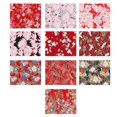 thumbnail image 1 of 2 juegos de telas de algodón hechas a mano con diseño floral de patchwork de estilo japonés XCF 25 x 20 x 0,1 cm Rojo, 1 of 3