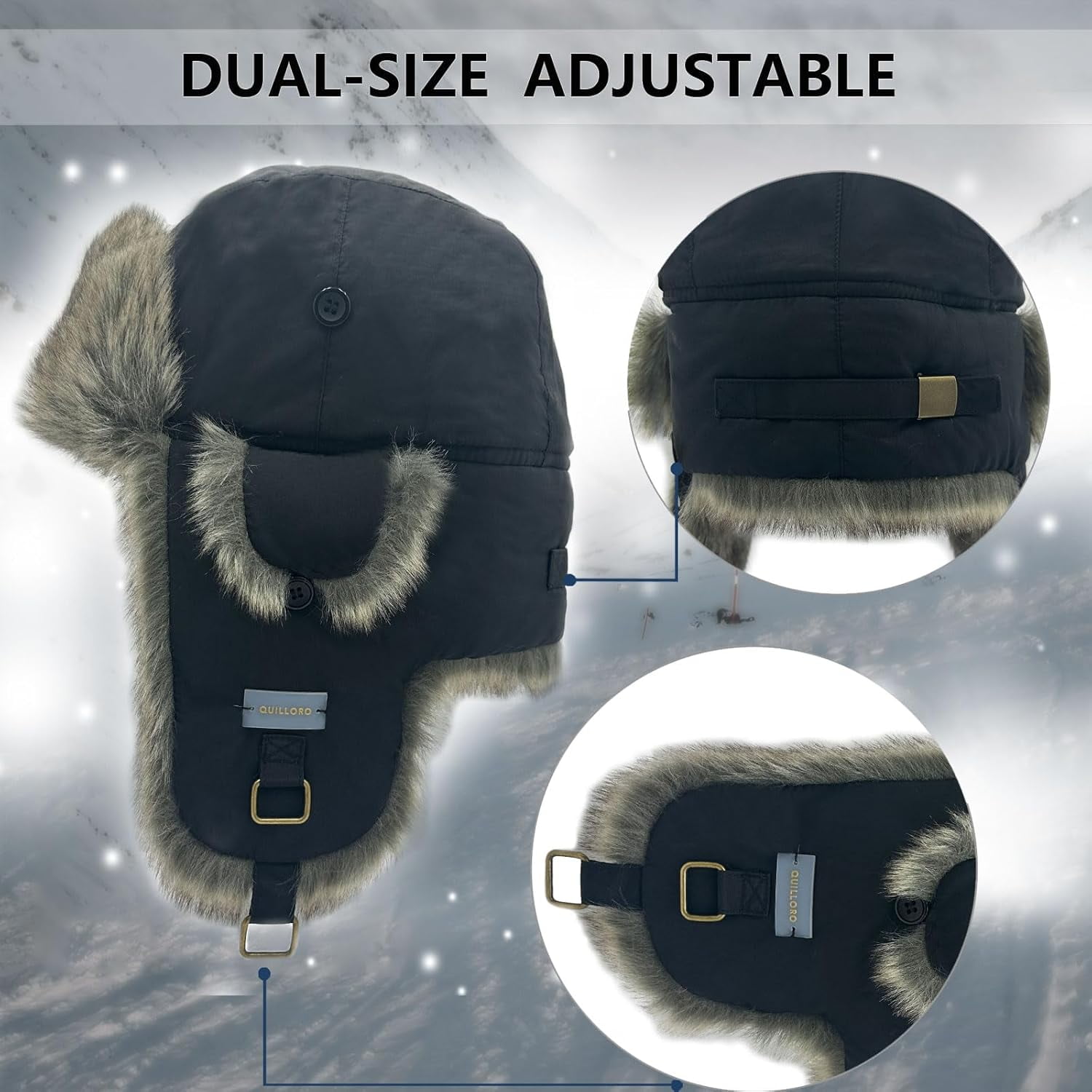 Winter Trapper Hat for Men and Women,Russian Ushanka Aviator Warm Cold Proof Ski Hunting Cycling Winter Hats