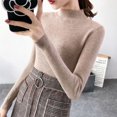thumbnail image 5 of Sweater Women High Neck Knitted Pullover Sweater 2023 Autumn Winter Clothes Women Long Sleeve Turtleneck Slim Basic Knit Tops, 5 of 5