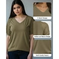 thumbnail image 6 of Aiyino Women’s Tops And Blouse Plus Size Short Sleeve Casual Loose Summer T Shirts,L Green, 6 of 7