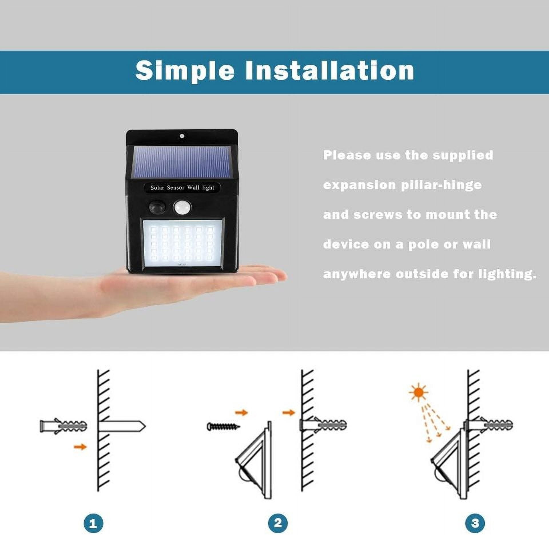 Set of 10, Solar Outdoor Lights LED Security Wall Lights Motion Sensor for Fence,Backyard,Steps,Garage,Garden