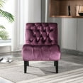 thumbnail image 2 of Tcbosik Living Room Chair, Modern Accent Chair, Upholstered Armless Chair with Button Tufted Back, Single Sofa Chair for Bedroom, Purple, 2 of 9