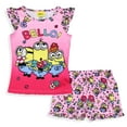 thumbnail image 2 of Despicable Me Minions Toddler Girls' Flower Bello! 2 Piece Pajama Set Short Sleeve Sleep Shirt and Shorts Loungewear, 2 of 7
