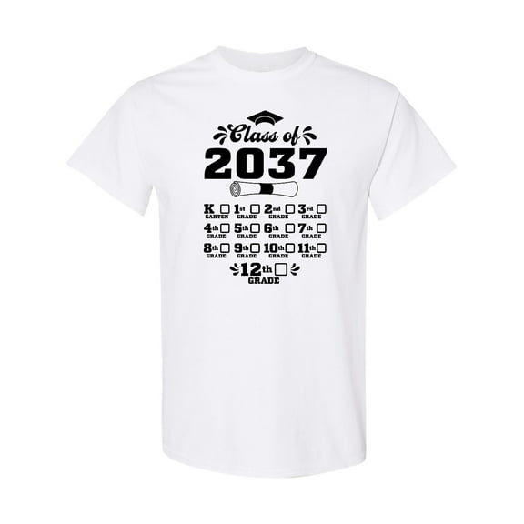 Inktastic Class of 2037 Graduation Checklist T-Shirt