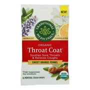 Traditional Medicinals Sweet Orange Fennel Lozenges 16 Pack (Pack Of 12)