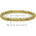 thumbnail image 2 of Bracelet Extensible Perles Rondes 6mm Apatite Naturelle Jaune Verte 7 Pouces Unisexe, 2 of 5