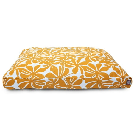 UPC: 0788995514152 | Majestic Pet | Plantation Shredded Memory Foam Rectangle Pet Bed For Dogs  Removable Cover  Yellow  Medium