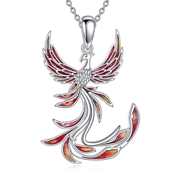 Phoenix Necklace 925 Sterling Silver Rising Phoenix Pendant Animal Jewelry Gifts for Women