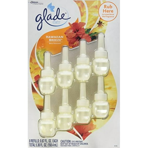 Glade Plugins Hawaiian Breeze .67 oz 8 Pack Refills