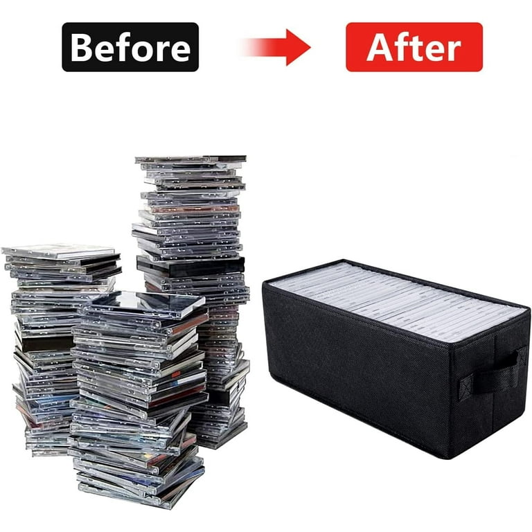 CD Storage Boxes - Pack of 2 DVD Case Storage, Container