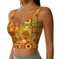 thumbnail image 2 of Hirioo Thanksgiving Day for Women's Sports Vest with Full-Print Design, Stretchy Fabric and Removable Pads-Large, 2 of 8