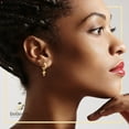 thumbnail image 3 of BEBERLINI Women Cross Pendant CZ Huggie Hoop Earrings 14K Gold Plated Stainless Steel Gift, 3 of 8