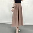 thumbnail image 4 of XPMWRP Women's High Waist Pleated Wide Leg Chiffon Pants Flowy Loose Fit Palazzo Trousers for Casual Summer Daily Wear Khaki Free Size, 4 of 6