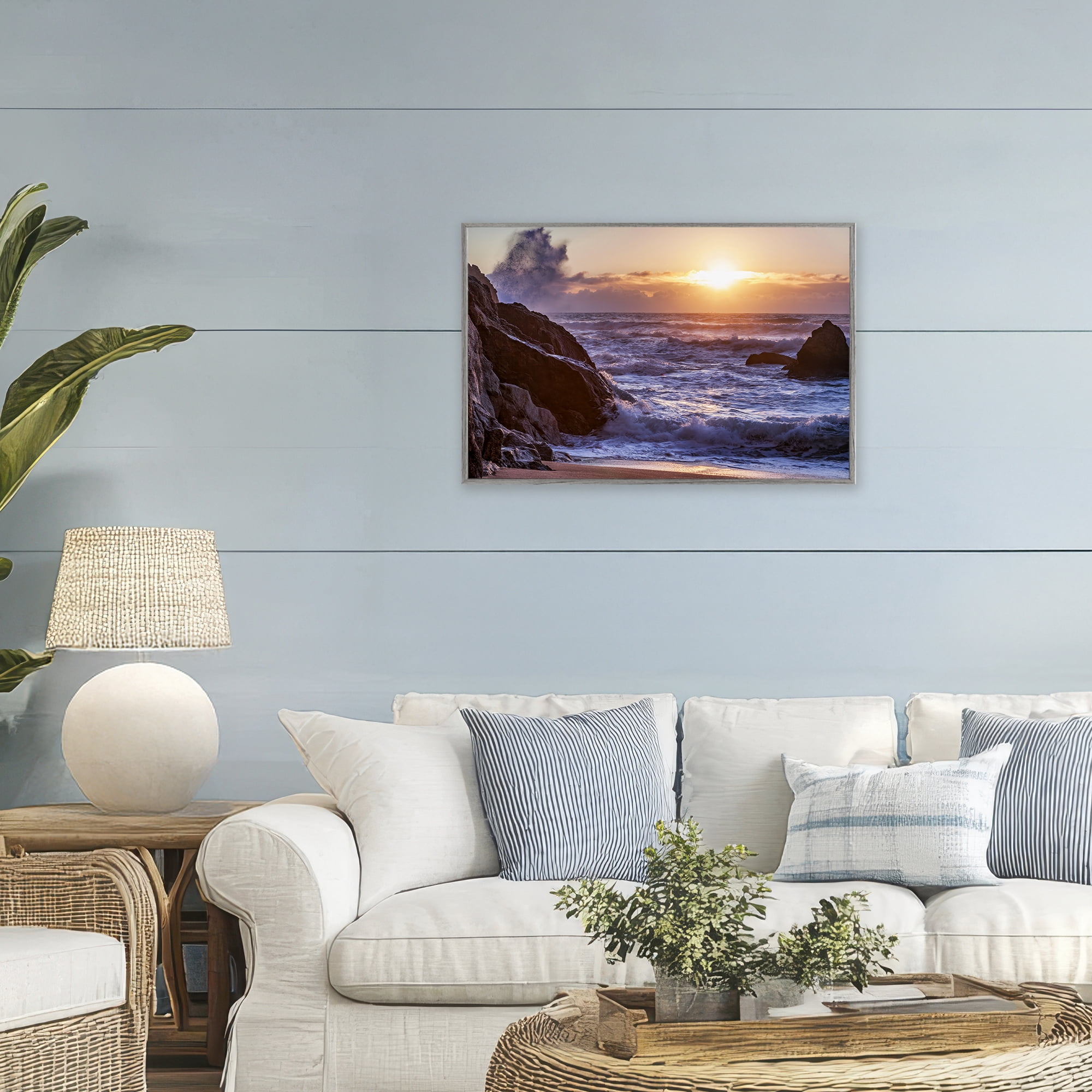 Stupell Industries Siren Song Rocky Shore Gray Framed Giclee Art, design by Shelley Carlisle