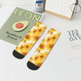 thumbnail image 7 of Pofeuu White Marble Pattern Sunflower Print 30cm Socks, Adult Running Hiking Socks for Youth and Adult, 7 of 7