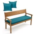 thumbnail image 5 of SHANNA Outdoor Bench Cushion with 2 Pillowcase, Waterproof Garden Bench Cushions for Outdoor Furniture, Patio Porch Swing Replacement Seat Pad with Ties, Blue, 48"x18"x3", 5 of 12
