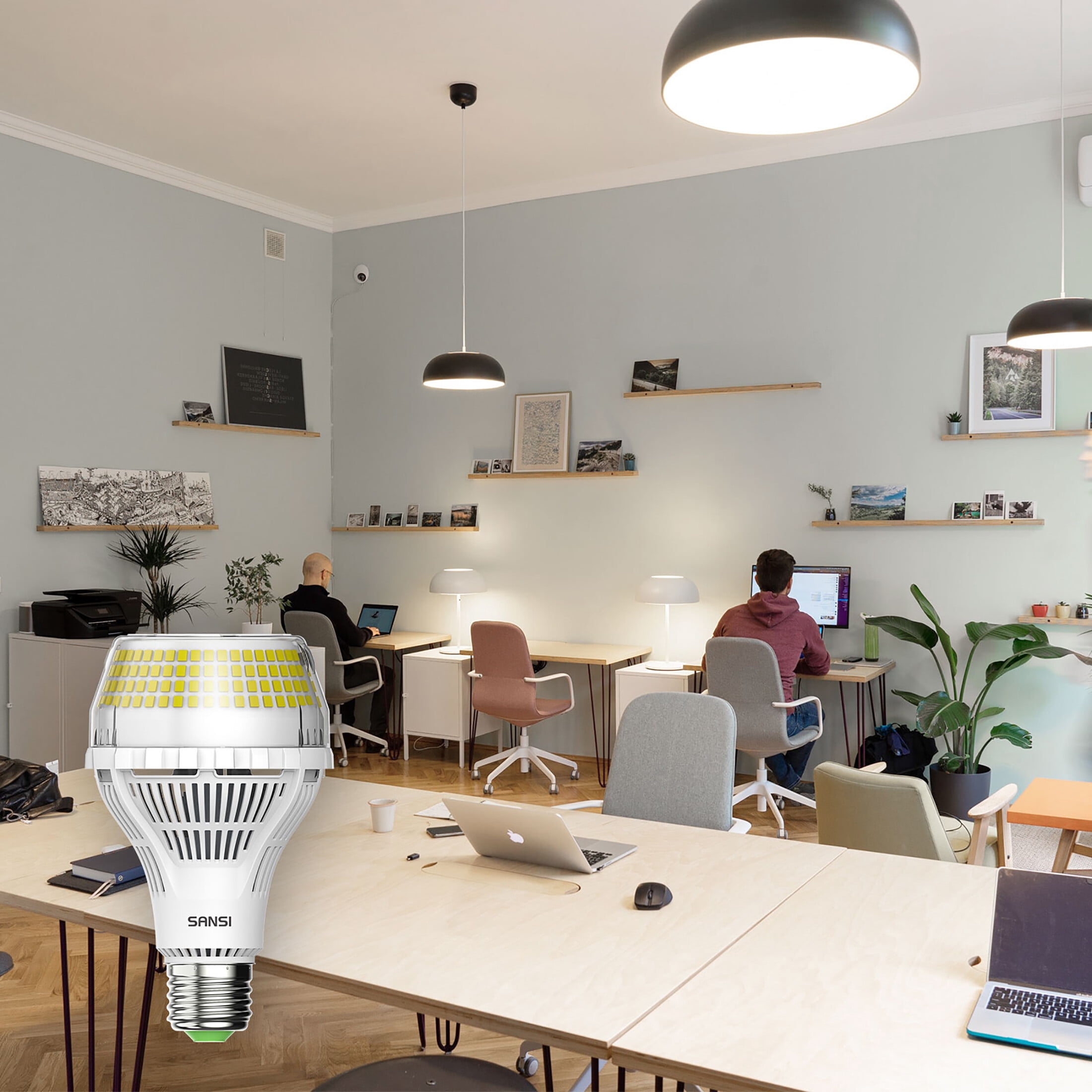 SANSI 40W (400W Equivalent) A21 LED Light Bulb, 6000 Lumens, E26 Base, 5000K Daylight, Non-Dimmable