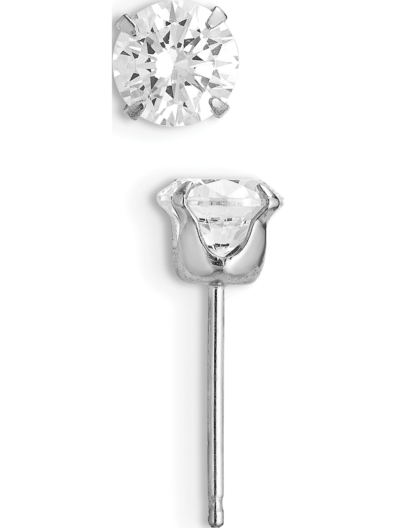 14k Madi K 5.25mm Cz Post Earrings Best Quality Free Gift Box