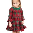 thumbnail image 3 of UACY Baby Christmas Kids Girls Boys Clothes Outfits Toddler Girls Christmas Fashion Long Sleeve Plaid Prints Princess Dress Xmas Party Ruffles Dresses(Red,18-24 Months), 3 of 9