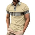 thumbnail image 2 of Men's Short Sleeve Button Down Shirt, Striped Casual Shirt, Versatile Polyester Top for Daily Wear, 2 of 5