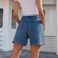 thumbnail image 4 of Clearance! Jean Shorts Womens Boyfriend Jeans for Women Women's Summer New Loose Casual High Waist Solid Denim Shorts S-L, 4 of 5