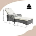 thumbnail image 3 of Costway 1 PC Outdoor Chaise Lounge Chair Patio Recliner with 6-Level Backrest Cushion & Pillow, 3 of 8