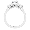 thumbnail image 4 of Seven Stone Solitaire Diamond Engagement Wedding Ring, Pave Set Solitaire With Accents Diamond Anniversary Ring, Cluster Diamond Ring, 14K White Gold Plated, 2.4 Ct Simulated Diamond, 4 of 5